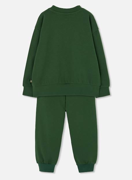 Ensemble garçon maille imprimé think green Vert 2 - vertbaudet enfant 