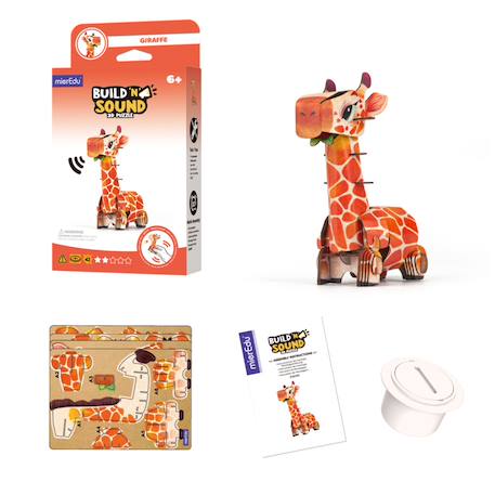 Puzzle 3d construction&son animaux sauvages - girafe Multicolor 4 - vertbaudet enfant 