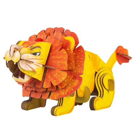 Puzzle 3d construction&son animaux sauvages - lion Multicolor 5 - vertbaudet enfant 