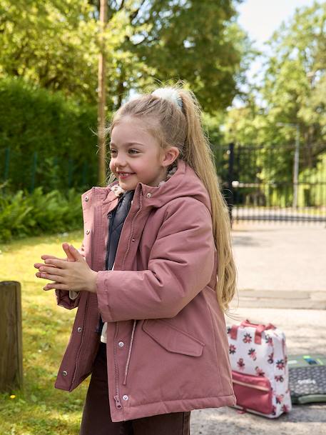 Parka 3 en 1 fille amovible blush+marine 2 - vertbaudet enfant 