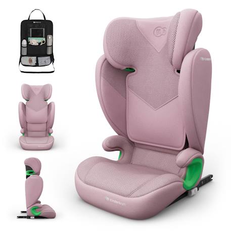 Siège Auto Kinderkraft JUNIOR FIX 2 PLUS + organisateur voiture 100-150 cm avec ISOFIX, H-GUARD, SPS, AIR FLOW et Appuie-Tête Réglable Gris+Noir+Rose+Vert 13 - vertbaudet enfant 