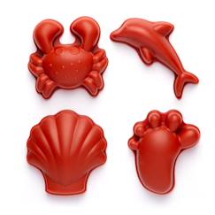 Jouet-Set de 4 moules de plage en silicone souple