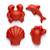 Set de 4 moules de plage en silicone souple Cherry red+Coral+Dark moss green+Dark purple+Light dusty purple+Midnight blue+Mint+Mustard+Petrol blue+Rust+Sage green 29 - vertbaudet enfant 