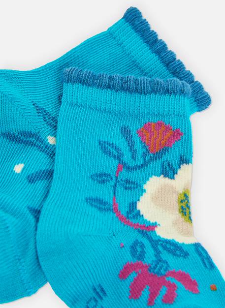 Lot chaussettes à imprimé fleuri Bleu 2 - vertbaudet enfant 