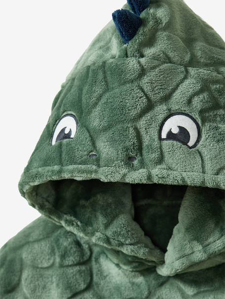 Poncho plaid polaire dinosaure vert foncé 3 - vertbaudet enfant 
