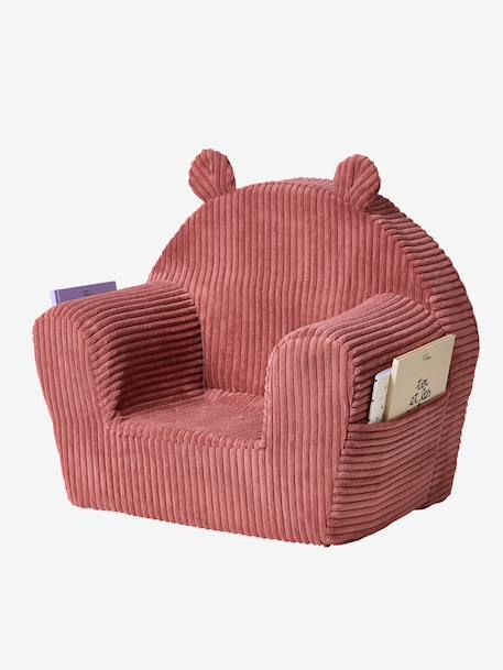Fauteuil en velours ourson rose 2 - vertbaudet enfant 