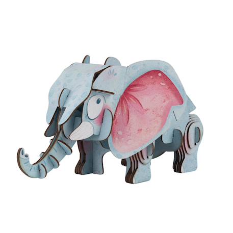 Puzzle 3d construction&son animaux sauvages - éléphant d'afrique Multicolor 5 - vertbaudet enfant 