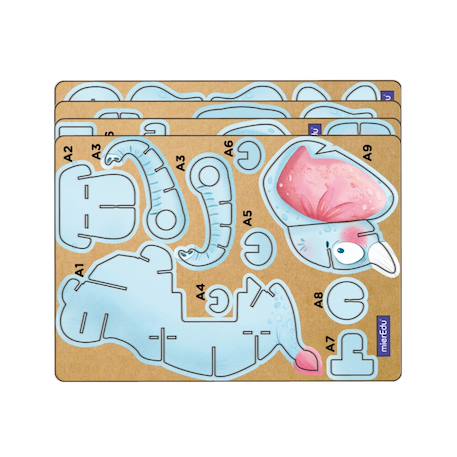 Puzzle 3d construction&son animaux sauvages - éléphant d'afrique Multicolor 2 - vertbaudet enfant 