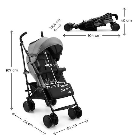 Siège Auto Kinderkraft SAFETY FIX 2 i-Size 76-150 cm avec ISOFIX, TOP TETHER, H-GUARD, SIDE PROTECT et EASY GROW Gris+Noir 6 - vertbaudet enfant 