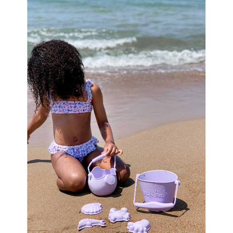 Set de 4 moules de plage en silicone souple Cherry red+Coral+Dark moss green+Dark purple+Light dusty purple+Midnight blue+Mint+Mustard+Petrol blue+Rust+Sage green 15 - vertbaudet enfant 