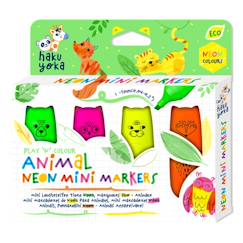 Jouet-Set de 4 marquers mini fluo - animaux