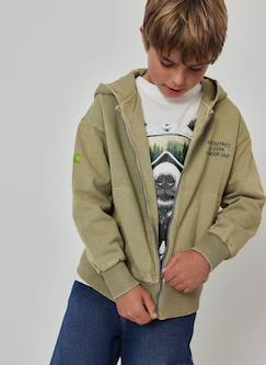 -Veste garçon en molleton à capuche