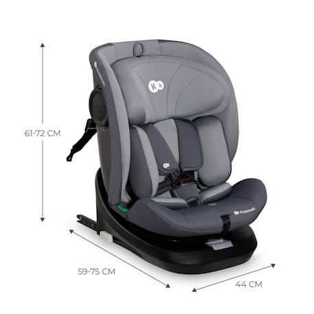 Siège auto Kinderkraft I-GROW I-Size 40-150 cm rotation 360° isofix + organisateur voiture Gris+Noir+Vert 6 - vertbaudet enfant 