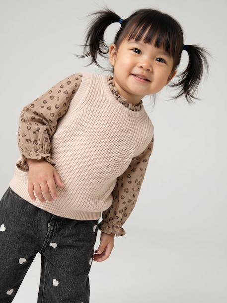 Pull 2 en 1 bébé bleu ciel+écru+rose poudré 5 - vertbaudet enfant 