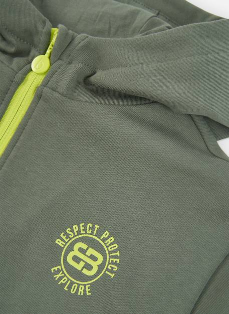 Veste garçon en molleton à capuche Gris 4 - vertbaudet enfant 