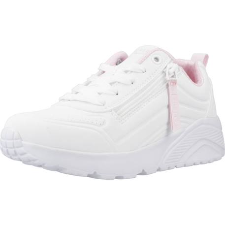 Basket fille synthétique zippée confortable Blanc+Blanc wht+Rose 10 - vertbaudet enfant 
