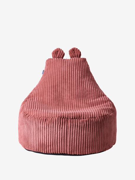 Pouf enfant en velours côtelé Ourson beige+rose+vert 4 - vertbaudet enfant 