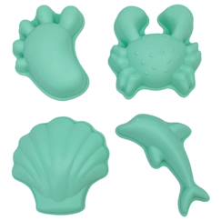 Jouet-Set de 4 moules de plage en silicone souple