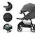 Poussette TRIG 3 TR avec plateau click & fold, assise allongée 91,5 cm, roues pivotantes 360°, capote déperlante Beige+Gris+Marron+Noir 8 - vertbaudet enfant 