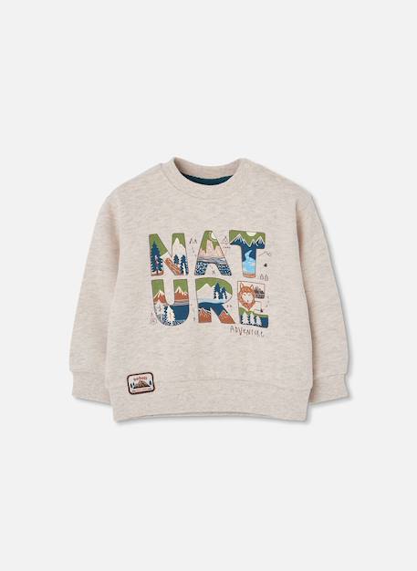 Ensemble garçon molleton imprimé nature Beige 3 - vertbaudet enfant 