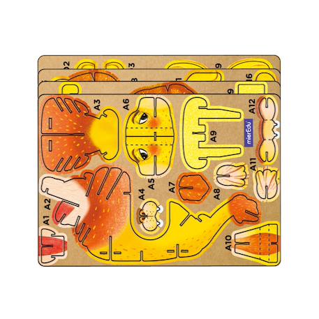 Puzzle 3d construction&son animaux sauvages - lion Multicolor 2 - vertbaudet enfant 