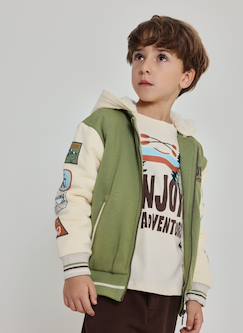 -Veste garçon molleton avec patchs aventure