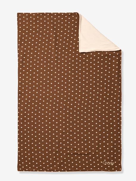Couverture en gaze de coton et sherpa chocolat 1 - vertbaudet enfant 