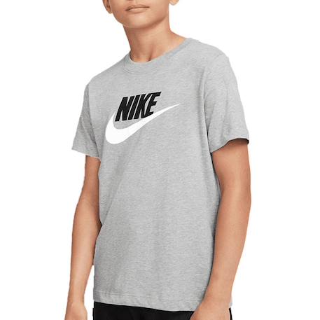 T-shirt à manches courtes en coton Blanc+Gris 5 - vertbaudet enfant 