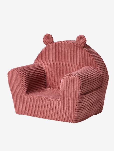 Fauteuil en velours ourson rose 1 - vertbaudet enfant 