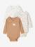 Lot de 2 bodies naissance manches longues cappuccino+rose pâle+vert sauge 1 - vertbaudet enfant 
