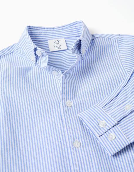 Chemise oxford à rayures Bleu clair 3 - vertbaudet enfant 