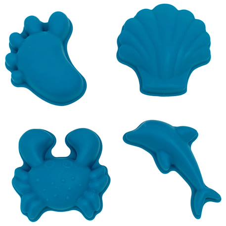 Set de 4 moules de plage en silicone souple Cherry red+Coral+Dark moss green+Dark purple+Light dusty purple+Midnight blue+Mint+Mustard+Petrol blue+Rust+Sage green 27 - vertbaudet enfant 