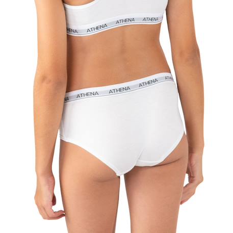 Lot de 2 boxers fille coton ultra doux  fille Blanc-bleu pastel+Blanc-gris chiné 8 - vertbaudet enfant 