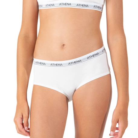Lot de 2 boxers fille coton ultra doux  fille Blanc-bleu pastel+Blanc-gris chiné 7 - vertbaudet enfant 