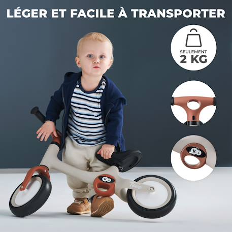 Draisienne TOVE Ultra Légère avec Selle Réglable, Roues EVA Increvables et Poignées de Transport Pratiques Beige+Menthe+Rosa 11 - vertbaudet enfant 