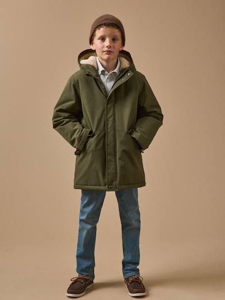Parka doublée sherpa garçon Kaki 4 - vertbaudet enfant 