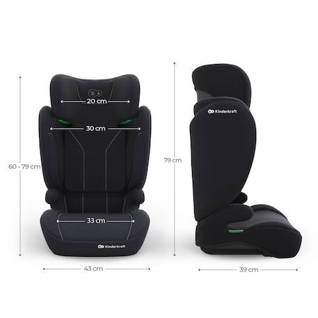 Siège Auto Kinderkraft I-SPARK 2 PLUS i-Size 100-150 cm 2 en 1 avec Booster, H-GUARD, SPS et Appuie-Tête 10 Positions Gris+Noir+Rose+Vert 12 - vertbaudet enfant 