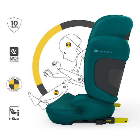 Siège Auto Kinderkraft XPAND 2 PRO i-Size avec ISOFIX, DUO EXPAND SYSTEM, H-GUARD et Protection SPS Beige+Gris+Noir+Vert 23 - vertbaudet enfant 