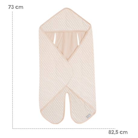 Couverture enveloppante en coton bio motif pois en relief frosty almond Beige amande 3 - vertbaudet enfant 