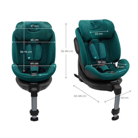 Siège Auto Kinderkraft XRIDER 2 i-Size avec Rotation 360°, ISOFIX, SPS+, H-GUARD+, EASY GROW et Jambe de Force Gris+Noir+Vert 18 - vertbaudet enfant 