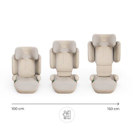 Siège Auto Kinderkraft XPAND 2 PRO i-Size avec ISOFIX, DUO EXPAND SYSTEM, H-GUARD et Protection SPS Beige+Gris+Noir+Vert 2 - vertbaudet enfant 