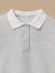 Sweat polo brodé fille Gris chine clair 3 - vertbaudet enfant 