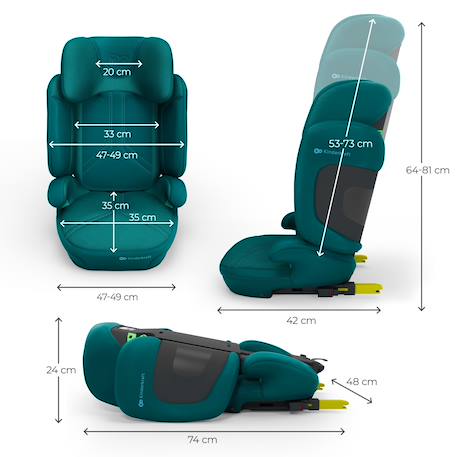 Siège Auto Kinderkraft XPAND 2 PRO i-Size avec ISOFIX, DUO EXPAND SYSTEM, H-GUARD et Protection SPS Beige+Gris+Noir+Vert 24 - vertbaudet enfant 
