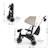 Tricycle Évolutif Kinderkraft JAZZ 3 Pliable avec Siège Pivotant, Position Semi-Allongée, Mode Draisienne et Capote UPF 50+ Beige+Gris+Rosa+Vert 6 - vertbaudet enfant 
