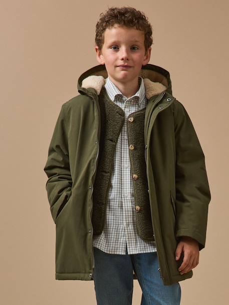 Garçon-Manteau-Parka doublée sherpa garçon