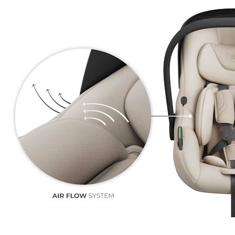 Siège Auto Bébé Kinderkraft I-LITE avec Base ENDURA SAFE FX, Rotation 90°, ISOFIX, AIR FLOW et Harnais 5 Points Beige+Gris+Noir 5 - vertbaudet enfant 
