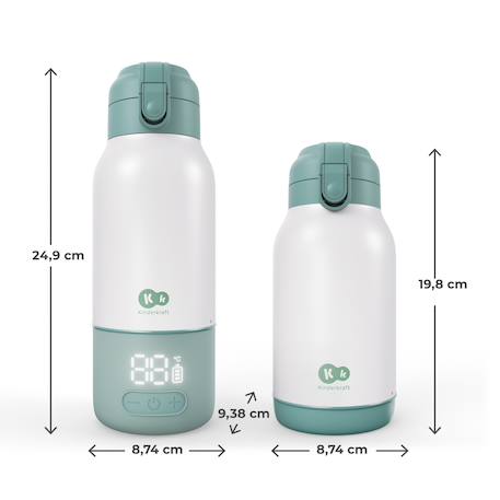Chauffe-Biberon Mobile Kinderkraft GAJA 2 en 1 avec Thermos 500 ml, Écran Numérique, Chauffe Rapide et Maintien au Chaud 20 h Beige+Vert 12 - vertbaudet enfant 