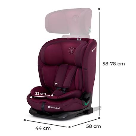 Siège auto Kinderkraft ONETO3 I-SIZE 76-150 cm dossier inclinable 5 positions + organisateur voiture Bordeaux+Gris+Noir+Vert 6 - vertbaudet enfant 