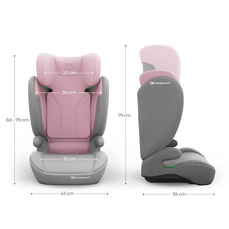 Siège Auto Kinderkraft I-SPARK 2 PLUS i-Size 100-150 cm 2 en 1 avec Booster, H-GUARD, SPS et Appuie-Tête 10 Positions Gris+Noir+Rose+Vert 18 - vertbaudet enfant 