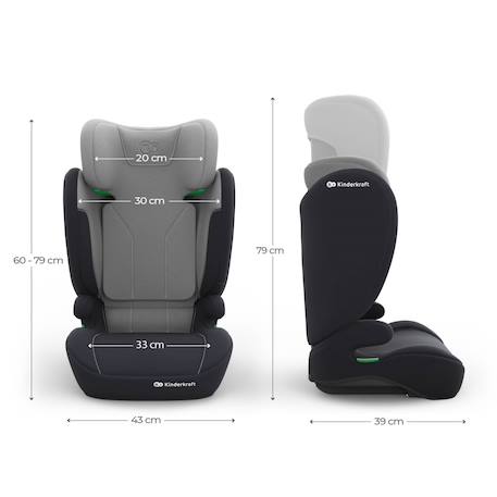 Siège Auto Kinderkraft I-SPARK 2 PLUS i-Size 100-150 cm 2 en 1 avec Booster, H-GUARD, SPS et Appuie-Tête 10 Positions Gris+Noir+Rose+Vert 6 - vertbaudet enfant 